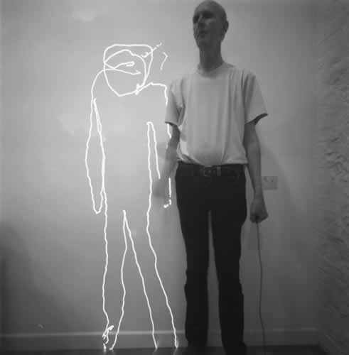 <body>
<p>After some experiments in asking my assistant to draw my companion in her place or vice-versa -- the Hampshire Gothic series -- I hit on this approach and draw my companion with a laser pointer into a mirror with a long exposure. I control the shutter with my other hand</p>
</body>
 Images Copyright Aldobranti® ©2008-'2025. All rights reserved.